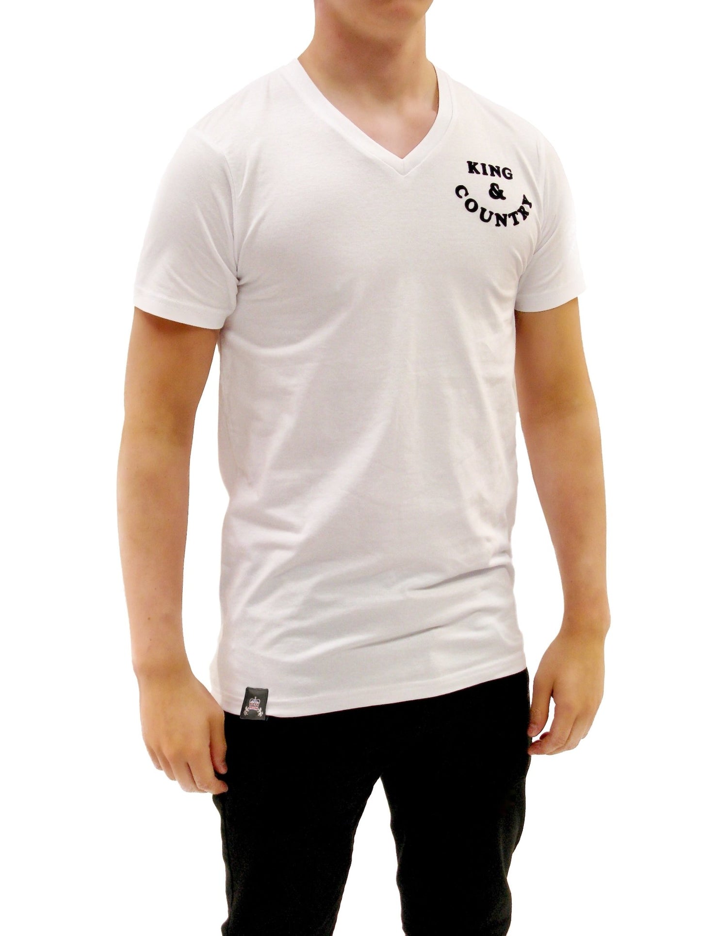 Rival V T Shirt - White/Black - King & Country - T Shirt
