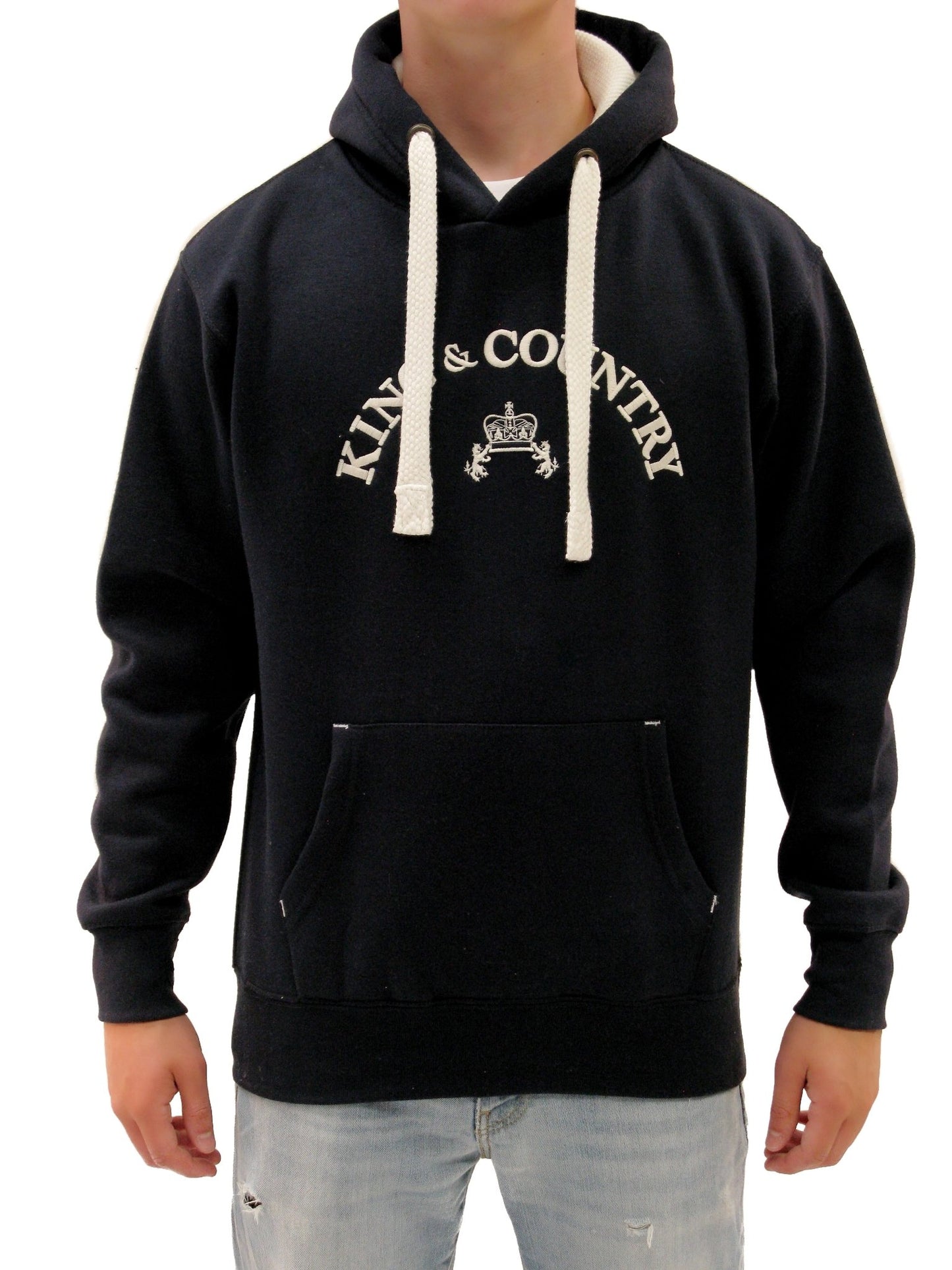 Rival Pullover Hoody - Black/Ecru - King & Country - Hoody