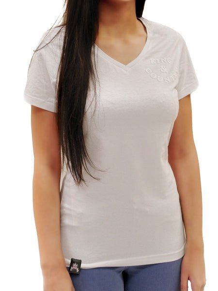 Rival V T Shirt - White - King & Country -