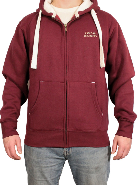 Original Logo Zip Hoody - Claret - King & Country -