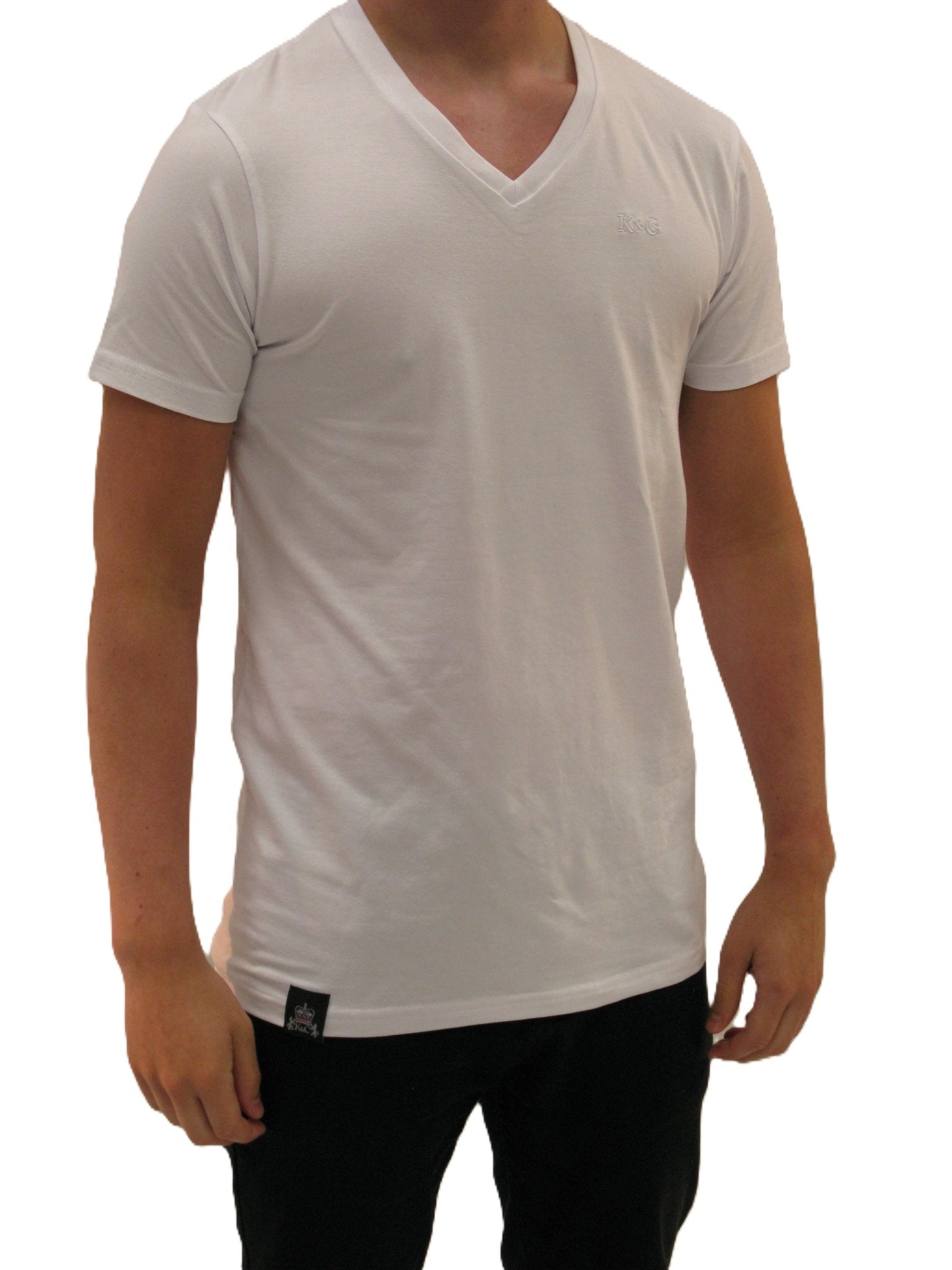 KING & COUNTRY V Neck short sleeve active fit T shirt - White - King & Country - T Shirt