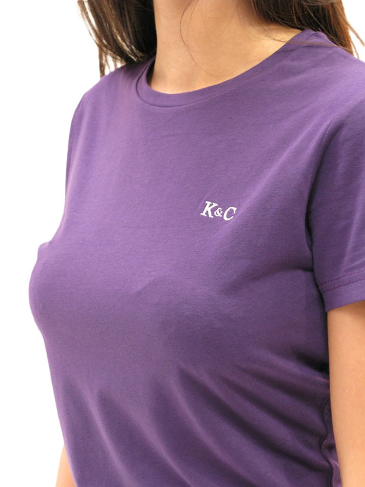 KING & COUNTRY Crew Neck Athletic Fit Contoured Women`s T Shirt - Purple - King & Country - T Shirt