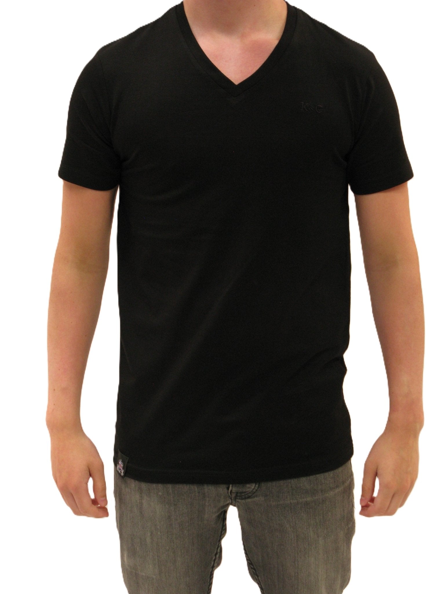 KING & COUNTRY V Neck short sleeve active fit T shirt - Black - King & Country - T Shirt