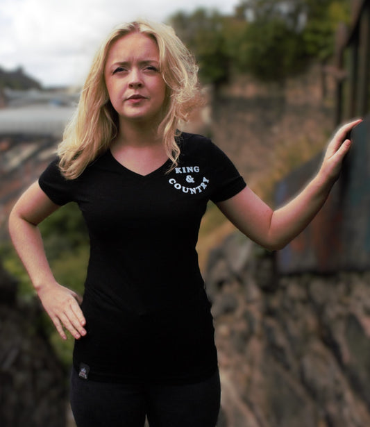 Rival V T Shirt - Black - King & Country - T Shirt