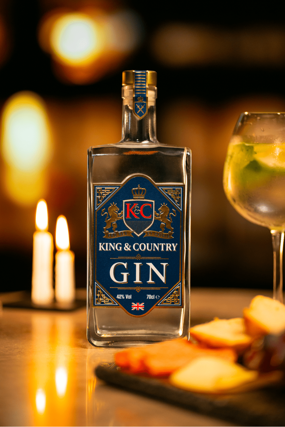 Premium King & Country Hand Crafted Gin, 70cl, 42% ABV - King & Country - Beverage