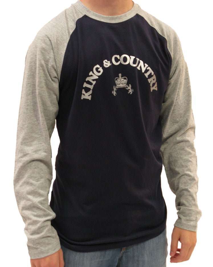 Rival Long Sleeve Contrast T Shirt - Navy/Grey - King & Country - L/S T shirt