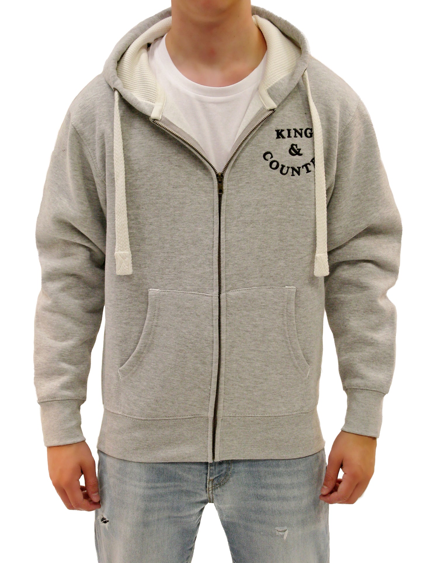 Rival Zip Hoody - Heather Grey/Ecru