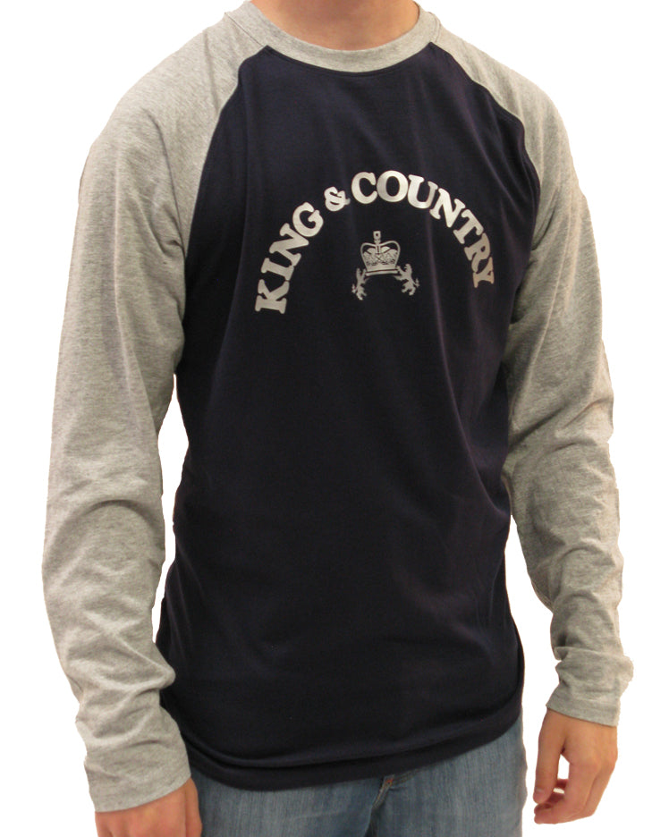 Rival Long Sleeve Contrast T Shirt - Navy/Grey